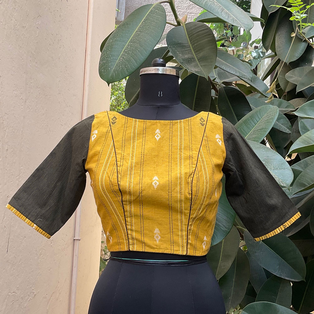 KHAYAL KHAKI STRIPED BLOUSE main image 1