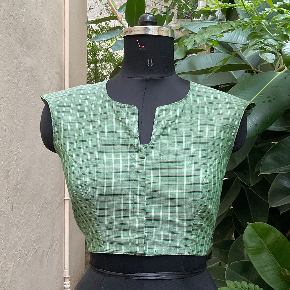Venkatagiri Green Blouse - Image 2