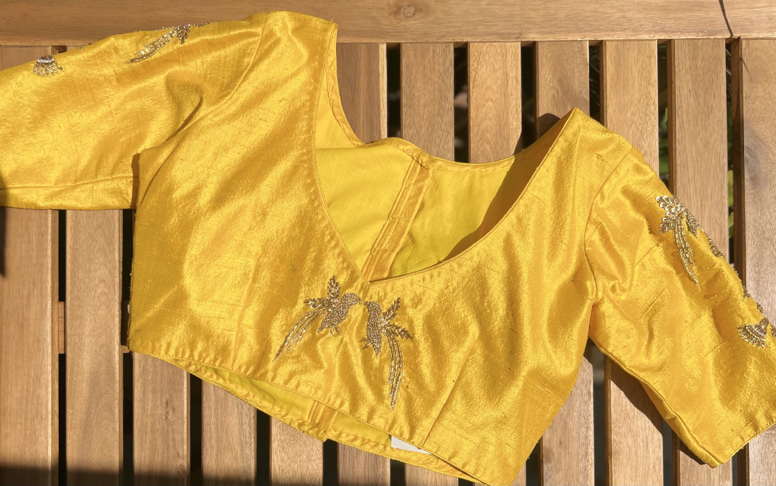 Pure raw silk zardosi work blouse - Image 2