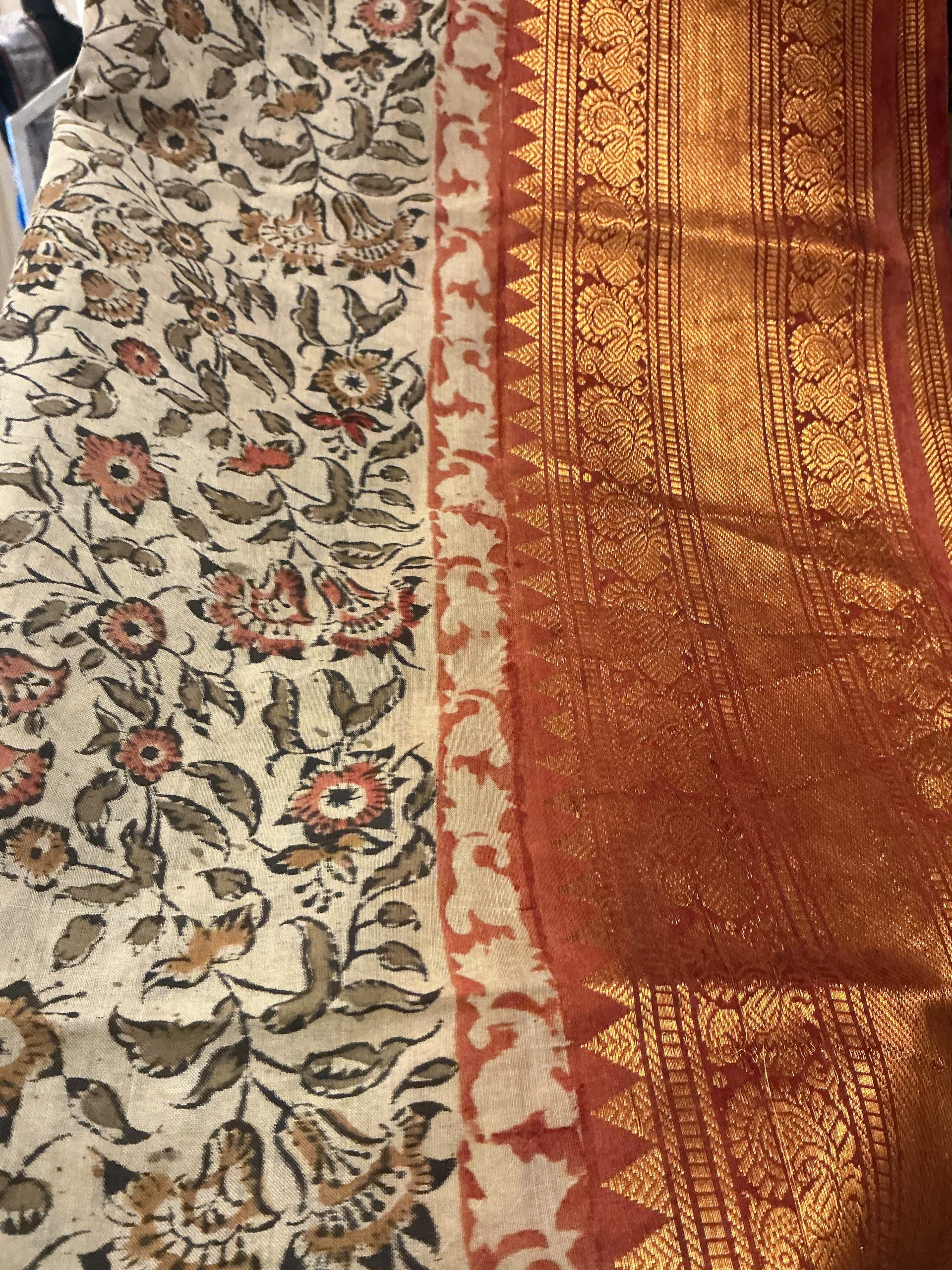 Handblock Kalamkari with Kanchi Border - Image 4